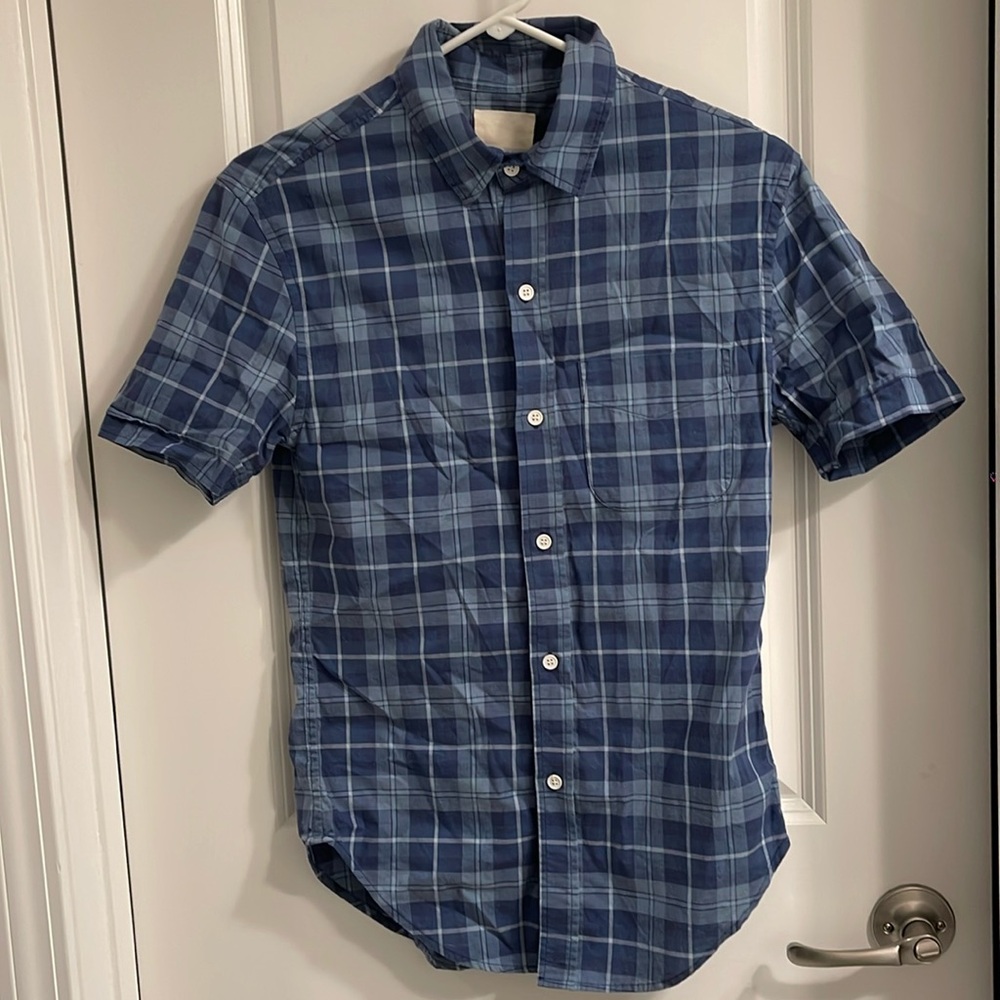 Band of Outsiders Plaid Short Sleeve Button Down